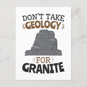 Cartão Postal Não tome Geologia para Granite Funny Geologista