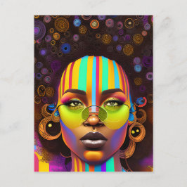 Cartão Postal Não toques no meu cabelo preto Melanina afro Rainh