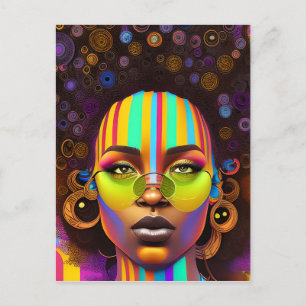 Cartão Postal Não toques no meu cabelo preto Melanina afro Rainh