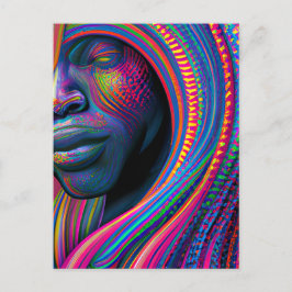 Cartão Postal Não toques no meu cabelo preto Melanina afro Rainh