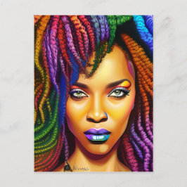 Cartão Postal Não toques no meu cabelo preto Melanina afro Rainh