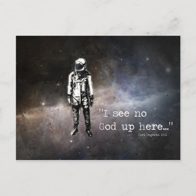 Cartão Postal Não vejo nenhum deus aqui em cima (Frente)