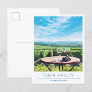Cartão Postal Napa Valley California Art Viagens vintage