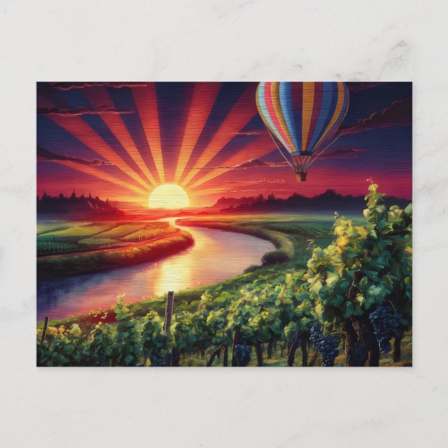 Cartão Postal Napa Valley Viagem Hot Air Balloon Sunrise (Frente)