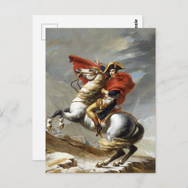 Cartão Postal Napoleão atravessando os Alpes (Frente/Verso)