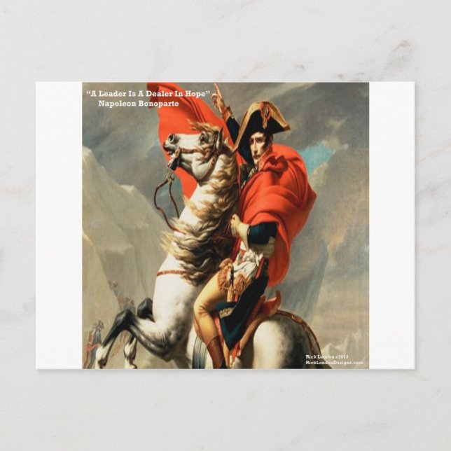 Cartão Postal Napoleão & Citação "Líder" (Frente)