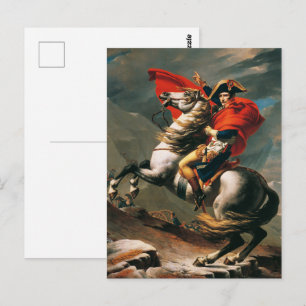 Cartão Postal Napoleão Cruzando os Alpes Pintura Clássica a Óleo