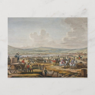 Cartão Postal Napoleão visitando as obras de cerco em Danzig li