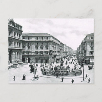 Cartão Postal Nápoles, 1908, Centro da Cidade e rotunda