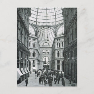 Cartão Postal Nápoles, 1908, Galleria Umberto I