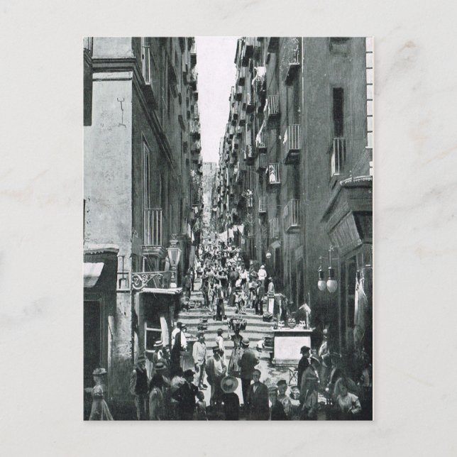 Cartão Postal Nápoles, 1908, Gradoni di Chiala (Frente)