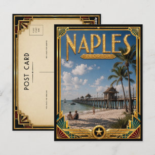 Cartão Postal Nápoles Flórida Arte Deco Vintage Era de Ouro