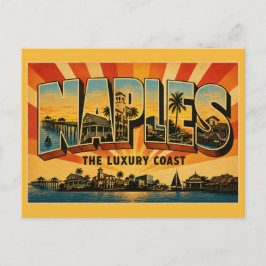 Cartão Postal Nápoles Flórida Luxury Coast Arte de Viagem Vintag