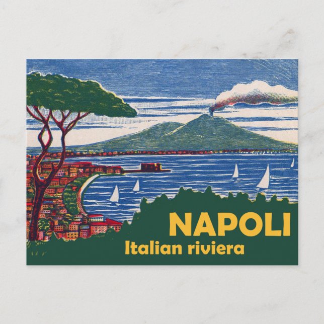 Cartão Postal Nápoles, Riviera Italiana (Frente)