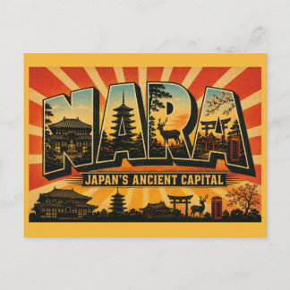 Cartão Postal Nara Japão Antiga Capital Viagem Artística Vintage