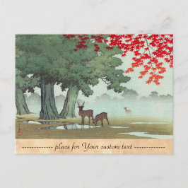 Cartão Postal Nara Park Hasui Kawase shin hanga cenário arte