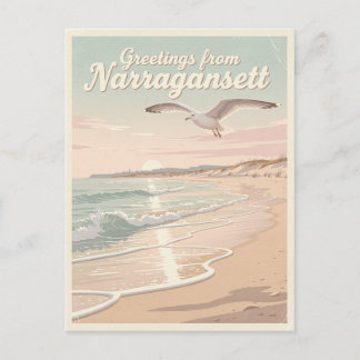 Cartão Postal Narragansett, Rhode Island – Ondas Costeiras