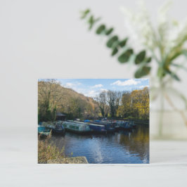 Cartão Postal Narrowboats Moored at Salterhebble Basin