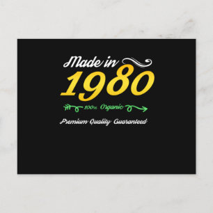 Cartão Postal Nascer aniversário de 40 anos Nos Anos 80 1980 Beb