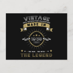 Cartão Postal nascer Birthday Vintage 1958