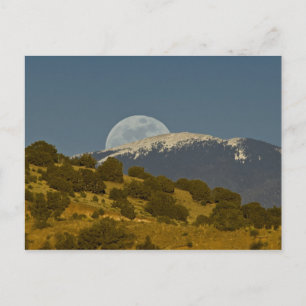 Cartão Postal Nascer da lua sobre as Montanhas Sangre de Cristo,