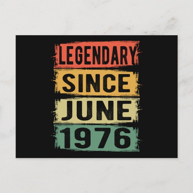 Cartão Postal Nascer De Aniversário Em Junho De 1976 (Frente)