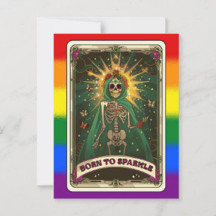 Cartão Postal Nascer do esqueleto do orgulho LGBT de Sparkle Tar