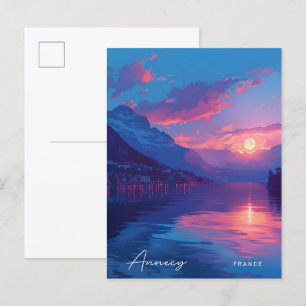 Cartão Postal Nascer do sol em Annecy França Viagem