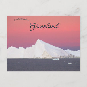 Cartão Postal Nascer do sol no Fiorde de Gelo de Ilulissat na Ba