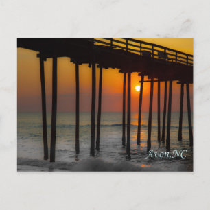 Cartão postal - Nascer do sol no Pier, Avon, NC