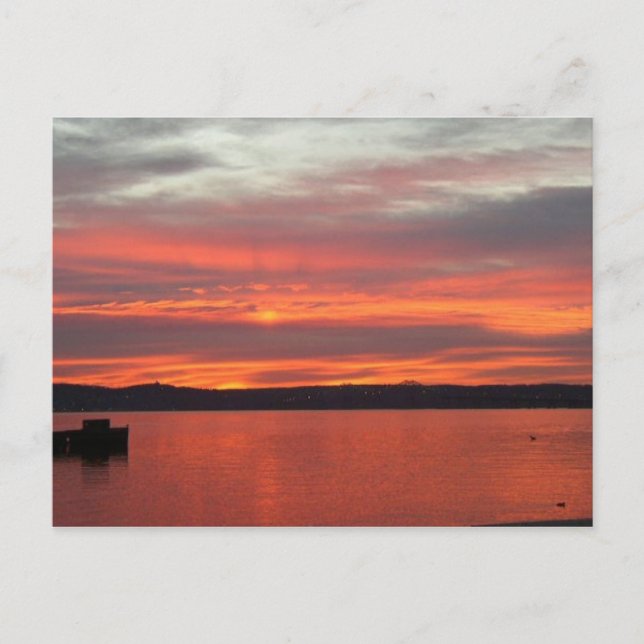 Cartão Postal Nascer do sol sobre o Hudson. (Frente)