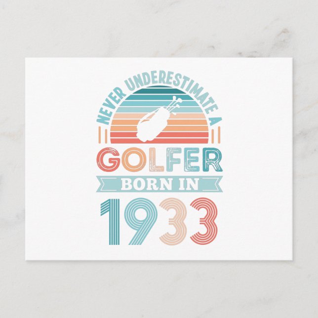 Cartão Postal Nascer Golfer 1933 90 de Golfe Pai de Presente de  (Frente)