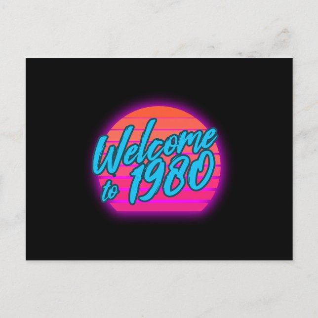 Cartão Postal Nascer na Figurança 80s Retro 80s 80s com Figurino (Frente)