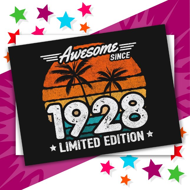 Cartão Postal Nascido em 1928 Edição Limitada Retro Incrível Des (Criador carregado)