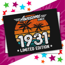 Cartão Postal Nascido em 1931 Edição Limitada Retro Incrível Des