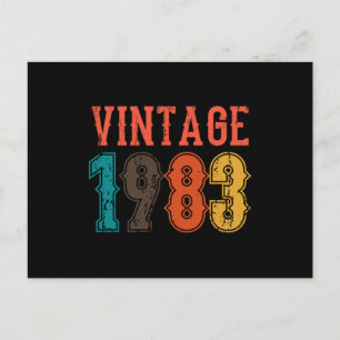 Cartão Postal NASCIDO EM 1983 Aniversário VINTAGE Homens