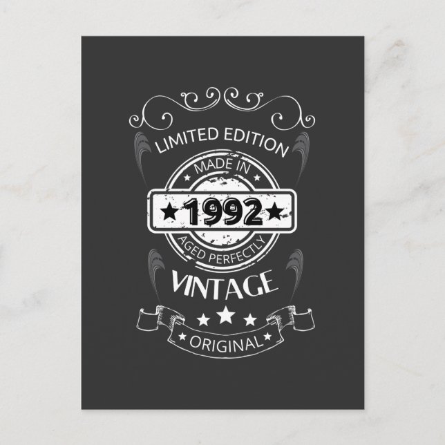 Cartão Postal Nascido em 1992 (Frente)