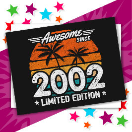 Cartão Postal Nascido em 2002 Edição Limitada Retro Incrível Des