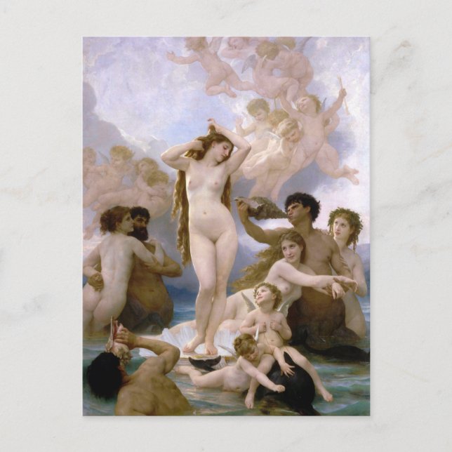 Cartão Postal Nascimento de Vênus por William-Adolphe Bouguereau (Frente)