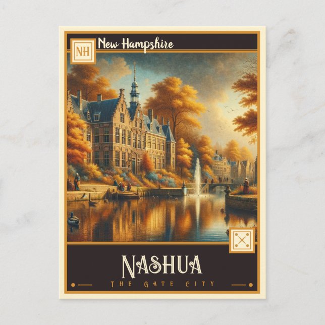 Cartão Postal Nashua, Nova Hampshire | Vintage (Frente)