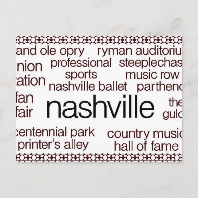 Cartão Postal Nashville Brown (Frente)