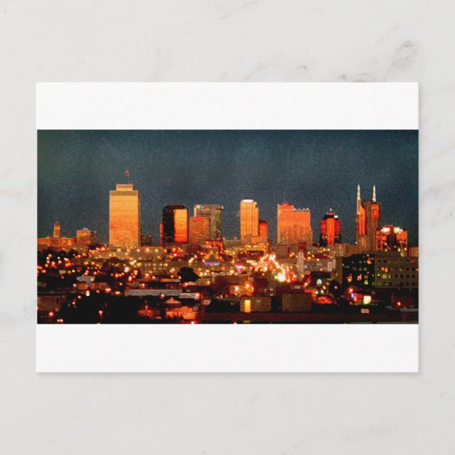 Cartão Postal Nashville Sunset Skyline (Frente)