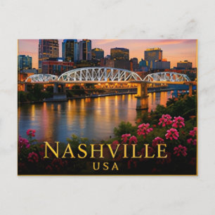 Cartão Postal Nashville Tennessee Cidade da Música e Patrimônio