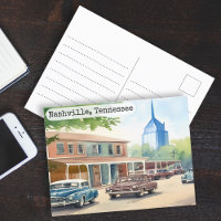Nashville, Tennessee Vintage Watercolor Viagem