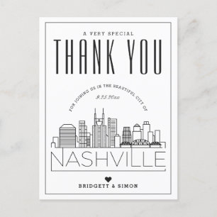 Cartão Postal Nashville Wedding   Obrigados para o próximo! Cart