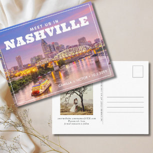Cartão Postal Nashville Wedding Salvar a Data Cartão-Postal Conv