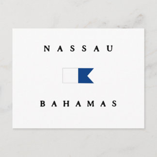 Cartão Postal Nassau Bahamas Alpha Dive Flag