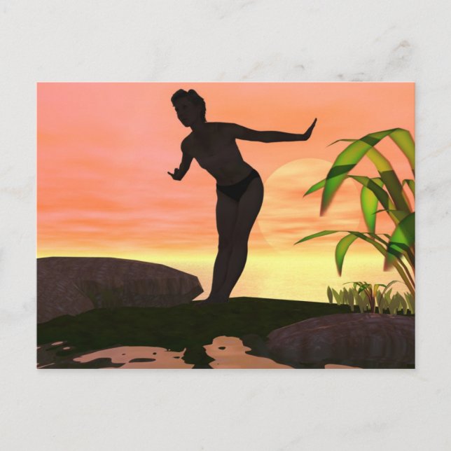 Cartão Postal Natação da manhã (Frente)