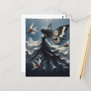 Cartão Postal Natações de fada com Peixe