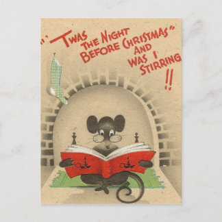 Cartão Postal Natais vintages eram na noite anterior ao mouse